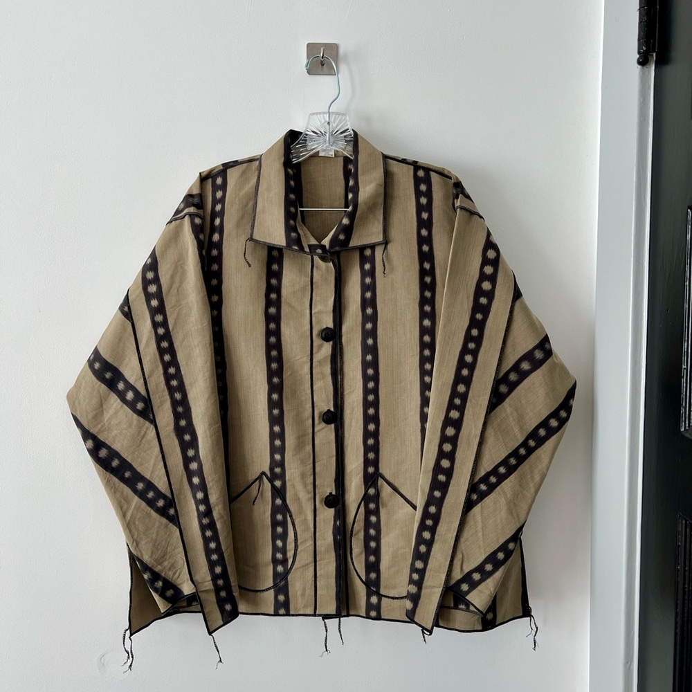 Ellen Hauptli Striped Tan and Black Women's Jacket